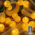Guirlande lumineuse - boule coton - 20 led - 3m - rechargeable usb - chaud