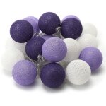 Guirlande lumineuse - zgeer - boule coton - 6m - 40 led - violet - int�rieur