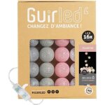 Guirlande lumineuse boules coton led usb - glantine - 16 boules 16m - 3 intensits