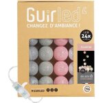 Guirlande lumineuse boules coton led usb - glantine - 24 boules 24m - veilleuse bb 2h