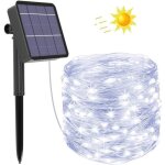 Guirlande lumineuse exterieur solaire - litogo - 20m 200 led - �tanche - 8 modes - blanc froid
