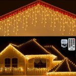 Guirlandes lumineuses extrieures 20m - rideau de nol - blanc - led - multicolore - 20 ampoules