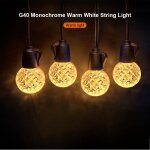 Guirlande lumineuse extrieure 15m avec 20 ampoules ip65 tanche tlcommande  16 touches pour jardin ...