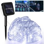 Guirlande lumineuse - hengda - tube lumineux solaire led - 10m - blanc froid - 100 ampoules