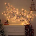Guirlande lumineuse jzsh arbre fleur cerisier led 48led 1. 6m t�l�commande 8 modes �clairage d�coration ...