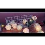Guirlande lumineuse led avec boules de coton - getek - rond - scandinave - moderne - a suspendre