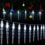Guirlande lumineuse led nol stalactites blanc deuba