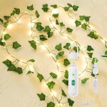 Guirlande lumineuse lierre artificiel bigzom 2m batterie amovible rechargeable 20 leds guirlande lumineuse ...