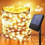 Guirlande lumineuse solaire - 12m 100 led - tanche - jardin terrasse arbre de nol fte party dcoration ...