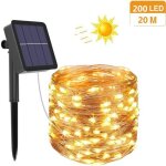 Guirlande lumineuse - solaire - 20m - 200 led - �tanche - 8 modes - multicolore