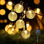 Guirlande lumineuse solaire 30 led boules de cristal eclairage solaire extrieur pour extrieure jardin ...
