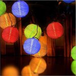 Guirlande lumineuse solaire 53m 20leds - marque - boule ext�rieur led papier lampion multicolore - �tanche ...