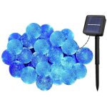 Guirlande lumineuse solaire cristal boules 5. 6m 30 led bleu pour intrieur et extrieur
