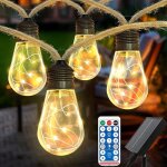 Guirlande lumineuse solaire pour ext�rieur avec 16 ampoules 6 m guirlande lumineuse solaire pour 16 d ...