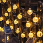Guirlande lumineuse solaire ext�rieur 60led 105m 8 modes �tanche guirlande boule d�coration pour jardin ...