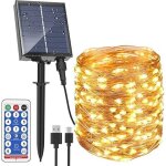 Guirlande lumineuse solaire extrieure - amoune - 30m - 300 led - multicolore - 8 modes dclairage