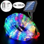 Guirlandes lumineuses solaires extrieures amoune - 10m 100led - pvc color - led intgre