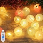 Guirlande lumineuse - usb - boule coton - 3m 20led - colorée Guirlande lumineuse - usb - boule coton - 3m 20led - colorée