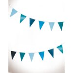 Guirlande - non spcifi - 2 m - fanions en papier pais - couleur bleue - ruban blanc en plastique
