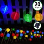 Guirlande solaire exterieur lampion 2 modes 20 led lampe lanterne tanche dcorative jardin pour fte ...