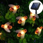 Guirlande solaire extrieur led 5m 20led - abeilles blanc chaud