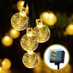 Guirlande solaire ext�rieure 6. 5m 30led - boules(2. 3cm) - 8 modes - ip65 etanche