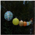 Guirlande solaire polka - lumire solaire - 10 lampions - multicolore - extrieur - led - contemporain ...