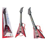 Guitare �lectrique pour enfants rouge avec lumi�res et m�lodies