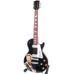 Guitare miniature - johnny hallyday - gibson les paul - noir - vintage - 25 cm