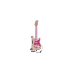 Guitare rock electronique rose 6 cordes metal + casque microphone - jouet enfant