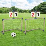 Gulovej� set de 2 mini cages de football pour enfant - ballon gonfleur - 79 * 35 * 56cm
