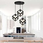 Guo lampe suspensions plafonnier cube e27 noir lustre abat - jour avec douille applique declairage pour ... Guo lampe suspensions plafonnier cube e27 noir lustre abat - jour avec douille applique declairage pour ...
