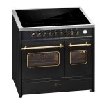 Cuisinire  induction - gurari - e 913 df ru bl - 90 cm - 5 zones de cuisson - 2 fours lectriques