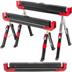 Gymax lot de 2 trteaux en mtal charge max 1180kg trteaux avec bras de support en forme a &hauteur ...