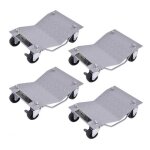 Gymax lot de 4 chariots de manutention de voiture avec roulettes freins et surface antidrapante charge ...