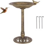 Gymax abreuvoir oiseaux classique hauteur 70cm antique bain doiseaux avec une plateau de diam�tre 50cm ...