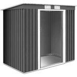 Gymax abri de jardin en t�le dacier et de galvanis�e avec toit en pente 2 portes et 2 �vents pour jardin ...