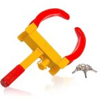 Gymax antivol roue voiture r�glable � 9 trous griffe de roue en fer avec serrure de s�curit� et 3 cl�s ...