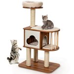 Arbre à chat à 4 niveaux - gymax - capacité 20 kg - beige Arbre à chat à 4 niveaux - gymax - capacité 20 kg - beige