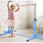 Gymax barre de gymnastique enfant avec 12 niveaux hauteur rgables 91cm  150cm barre fixe de gymnastique ...