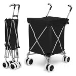 Gymax chariot de course pliable et portable chariot à roulettes avec tissu oxford pour shopping camping ... Gymax chariot de course pliable et portable chariot à roulettes avec tissu oxford pour shopping camping ...