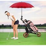 Gymax chariot de golf pliable � 3 roues en aluminium avec poign�e r�glable roue arri�re avec frein et ...