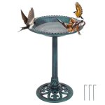 Gymax classique abreuvoir oiseaux hauteur 70cm antique bain doiseaux avec plateau de diam�tre 50cm mangeoir ...