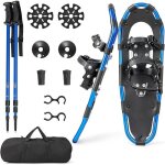 Gymax ensemble de raquettes  neige lgres 53 cm avec fixation  double cliquet btons de randonne ...
