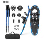 Gymax ensemble de raquettes � neige l�g�res 78 cm avec fixation � double cliquet b�tons de randonn�e ...