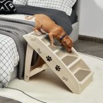 Gymax escalier pliable pour chien avec 4 marches rampe descalier avec feutre confortable et coussinets ...