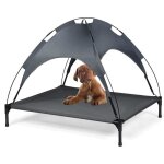 Gymax lit pour chien 40kg support de chargelit ext�rieur pour grands chiens lit convient au camping plage ...