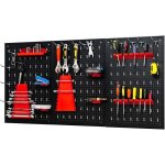 Gymax panneau de rangement mural � outils panneau perfor� avec set de 28 accessoires pour atelier station ...