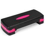 Gymax planche de step fitness a�robic en pp stepper fitness � hauteur r�glable avec et tapis antid�rapant ...