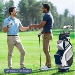 Gymax sac chariot de golf avec capuchon de pluie sac de golf portable avec 14 divisions et 7 poches  ...
